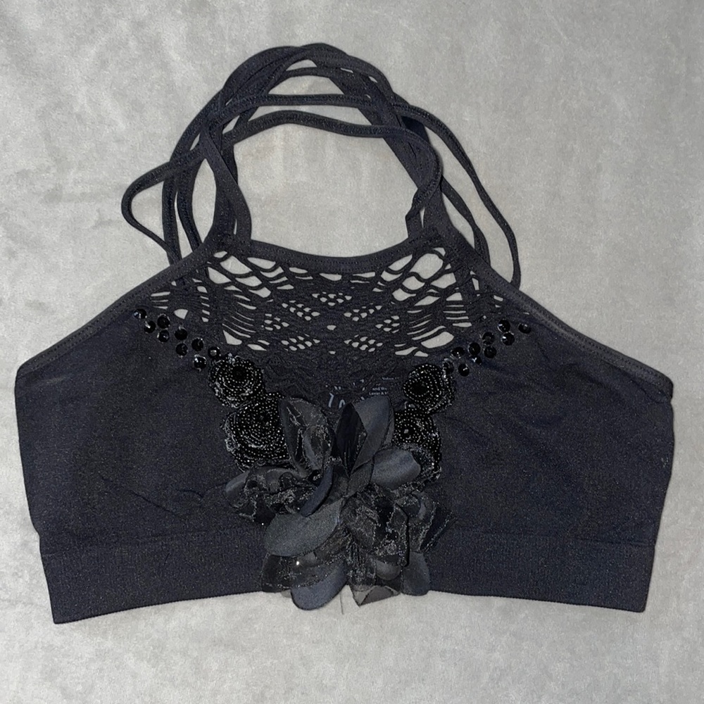 Beautifully handmade bedazzled performance/audition top